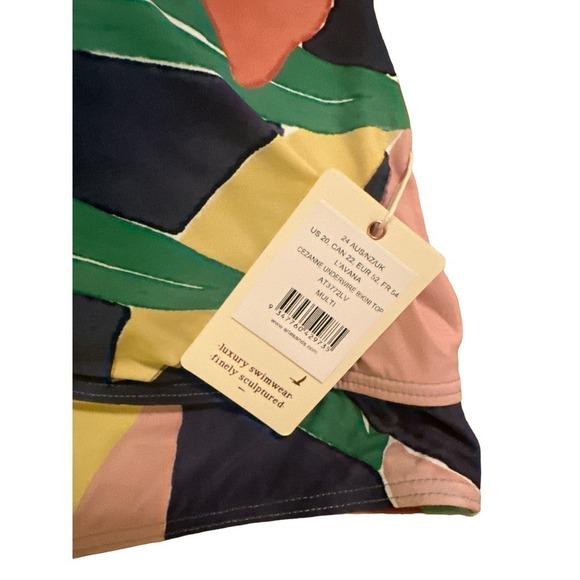 Artesands Women's Cezanne Underwire Beach Bikini Top Plus Size 20 Multicolor NWT - Picture 3 of 4